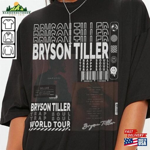 Bryson Tiller Music Shirt 90S Y2k Merch Vintage Back And I Classic Unisex