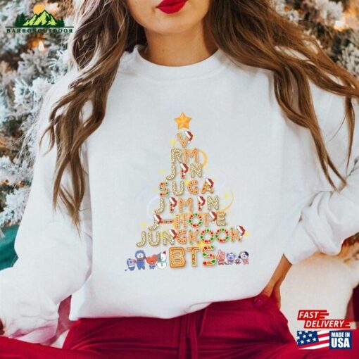 Bts Christmas Tree Sweater Kpop Bangtan Xmas Shirt Gift For Army Classic Sweatshirt