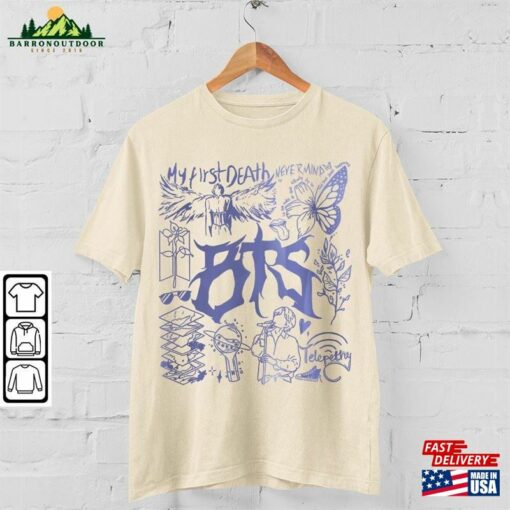 Bts Doodle Art Shirt Vintage Album Lyric Tattoo Sweatshirt Hoodie Tour 2023 Concert V1 Da3005dt T-Shirt