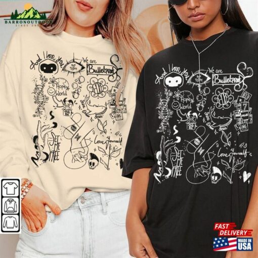 Bts Doodle Art Shirt Vintage Album Lyric Tattoo Sweatshirt Hoodie Tours 2023 Concert Da3005dt Classic Unisex