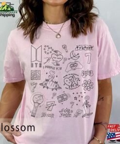 Bts Doodle Art Shirt Vintage Album Lyrics Sweatshirt World Tour 2023 Concert Gift For Army Fan I Purple You Classic Hoodie 1