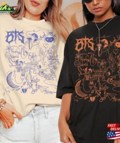 Bts Doodle Art Shirt Vintage Album Lyrics Tattoo Sweatshirt Hoodie Tour 2023 Concerts V1 Da3005dt Unisex T Shirt 1