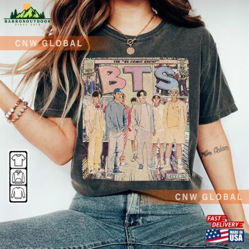 Bts Kcomic Shirt 90S Vintage Merch Art Dynamite Be Album Kpop Concert Tour 2023 Graphic Tee Gift For Fan V4 Unisex Classic