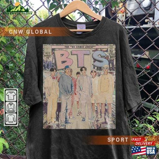 Bts Kcomic Shirt 90S Vintage Merch Art Dynamite Be Album Kpop Concert Tour 2023 Graphic Tee Gift For Fan V4 Unisex Classic