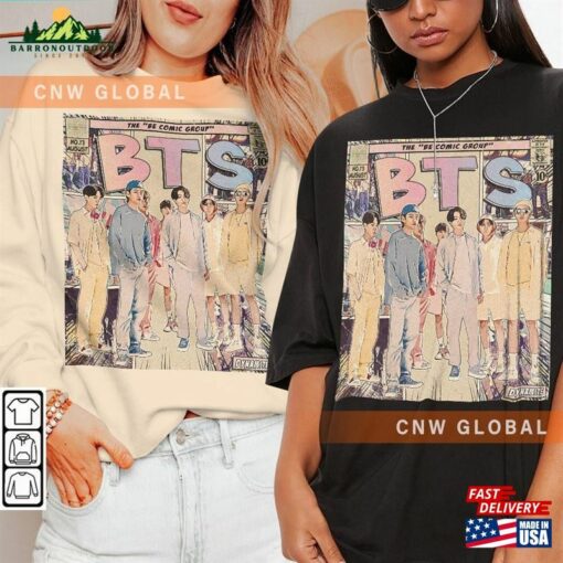 Bts Kcomic Shirt 90S Vintage Merch Art Dynamite Be Album Kpop Concert Tour 2023 Graphic Tee Gift For Fan V4 Unisex Classic