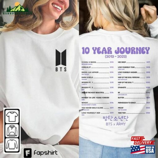 Bts Kpop Shirt 10Th Anniversary Tee Festa Merch Sweatshirt T-Shirt