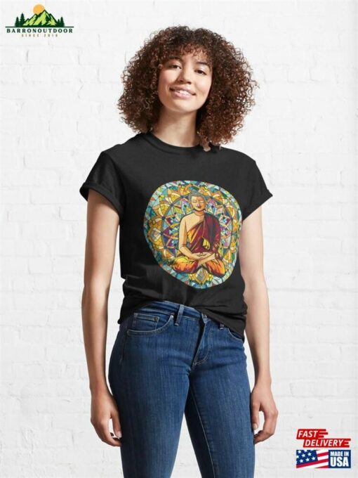 Buddha On Stained Glass Classic T-Shirt Hoodie