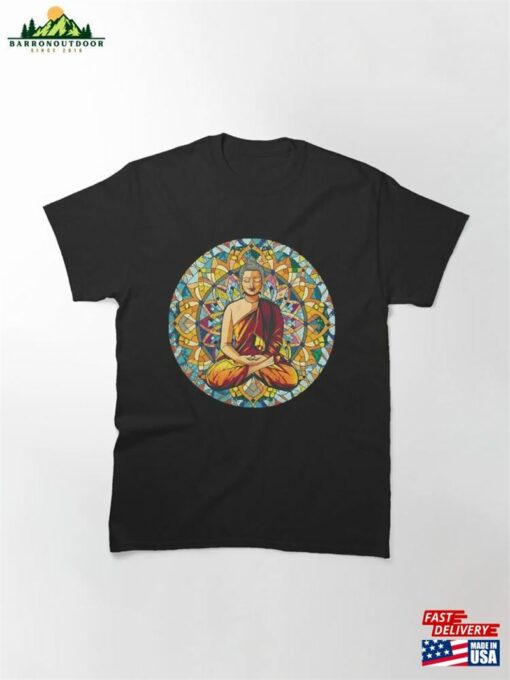 Buddha On Stained Glass Classic T-Shirt Hoodie