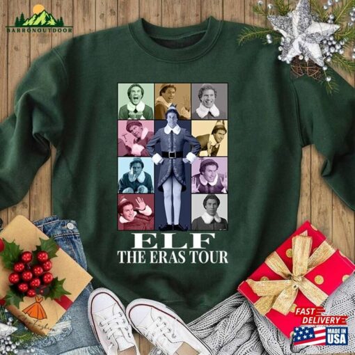 Buddy Elf Eras Tour Shirt Christmas Sweatshirt Movie Homage Tv Classic