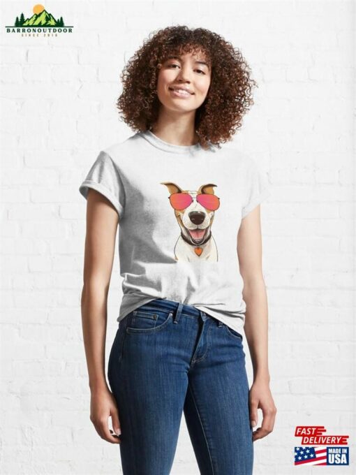 Bull Terrier Dog Wearing Sunglasses Classic T-Shirt