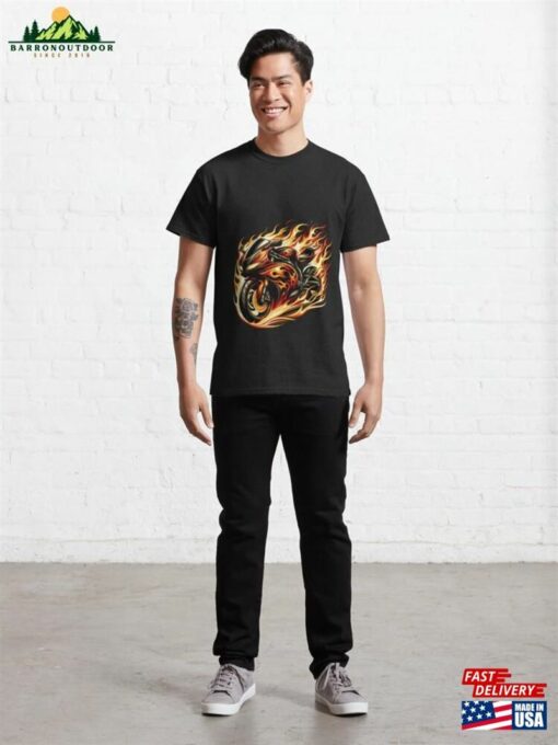 Burning Motorcycle Classic T-Shirt Sweatshirt