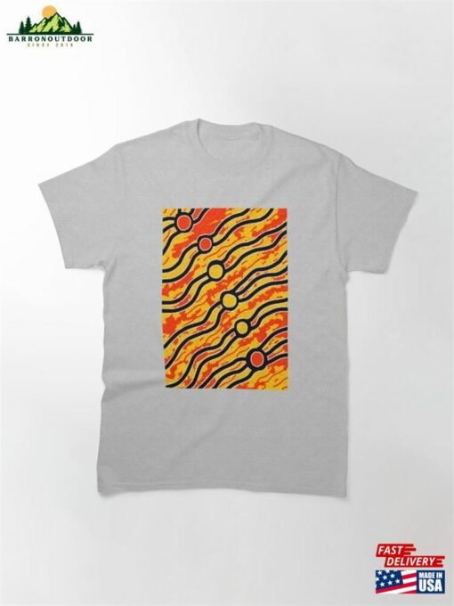 Bush T-Shirtaboriginal Art Fire Classic T-Shirt Unisex