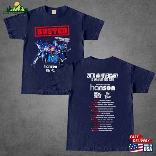 Busted 2023 Tour T-Shirt Greatest Hits Band Shirts Unisex Adults Kids