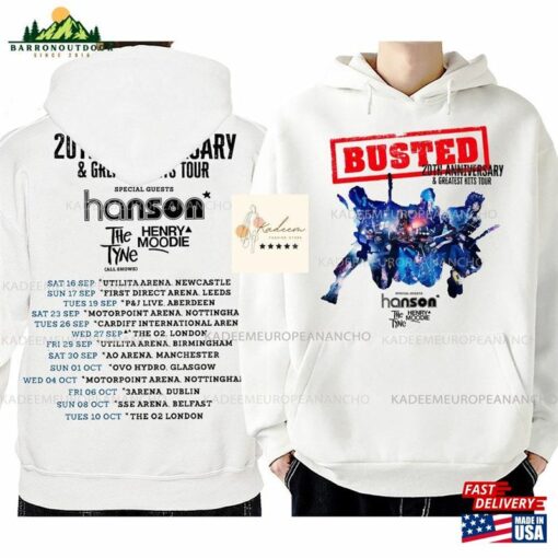 Busted Uk Tour 2023 2Sided Sweatshirt Concert Hoodie Band Classic