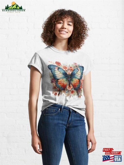 Butterfly Amp Flower Classic T-Shirt