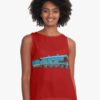 Caledonian Railways The Cardean Red Background Sleeveless Top T-Shirt Classic