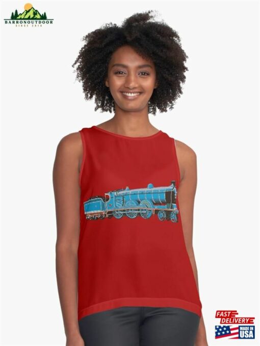 Caledonian Railways The Cardean Red Background Sleeveless Top T-Shirt Classic