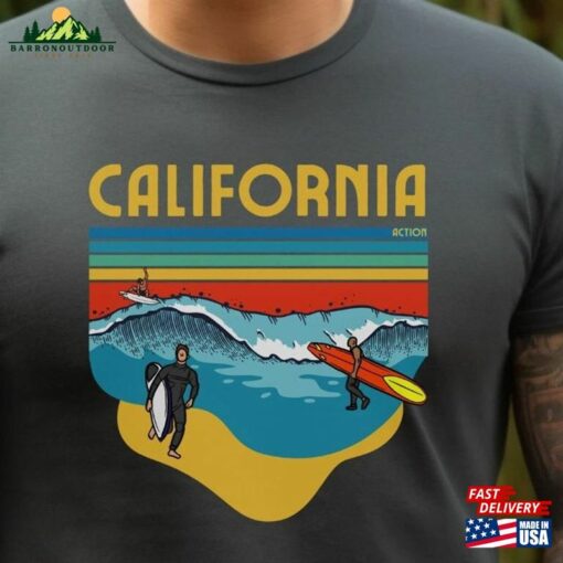 California Surf Graphics Beach Vacation Half Sleeve T-Shirt Unisex