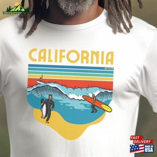 California Surf Graphics Beach Vacation Half Sleeve T-Shirt Unisex