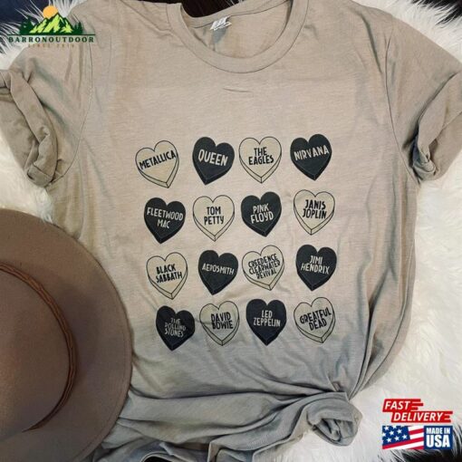 Candy Hearts Band Tees Rock Bank T-Shirts For Women And Men Classic Unisex