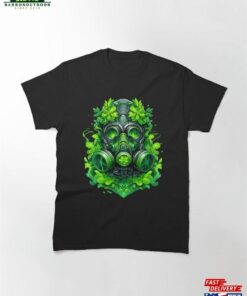 Cannabis Gas Mask Design Classic T Shirt Hoodie Unisex 2
