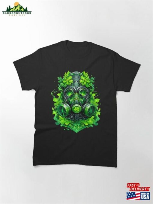 Cannabis Gas Mask Design Classic T-Shirt Hoodie Unisex