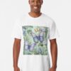 Captivating Butterfly Cluster On Blue Florals Canvas Art Long T-Shirt Hoodie