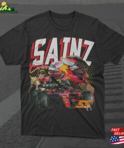 Carlos Sainz Formula 1 Graphic Racing T Shirt F1 2023 Helmet Shirt One Tee Unisex 2