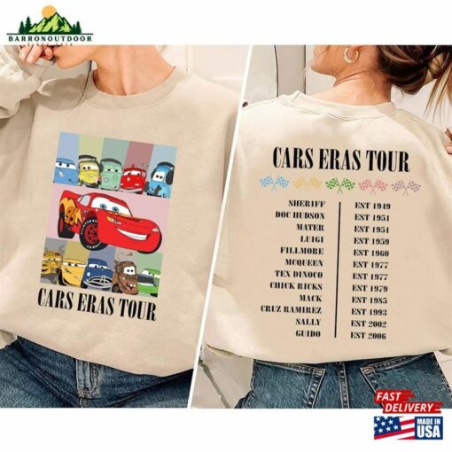 Cars Eras Tour Shirt Disney Characters Pixar Hoodie Unisex