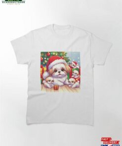 Cartoony Shihtzu Dad Celebrating Xmas With His Puppies Classic T-Shirt Hoodie Cartoony Shihtzu Dad Celebrating Xmas With His Puppies Classic T-Shirt Hoodie
