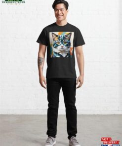 Cat Art Color Geometric Illustration Classic T Shirt Hoodie 3