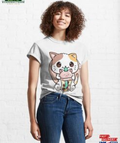 Cat Boba Tea Bubble Anime Kawaii Japanese Girls Teenager Classic T-Shirt Cat Boba Tea Bubble Anime Kawaii Japanese Girls Teenager Classic T-Shirt