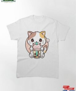 Cat Boba Tea Bubble Anime Kawaii Japanese Girls Teenager Classic T-Shirt