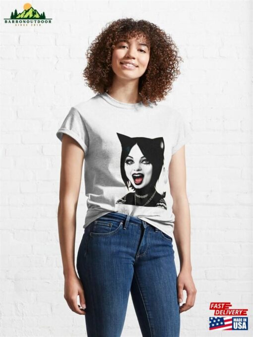 Cat Girl Sticker Classic T-Shirt Unisex