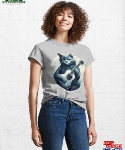Cat Playing An Acoustic Guitar Feel So Blue Classic T-Shirt Hoodie Cat Playing An Acoustic Guitar Feel So Blue Classic T-Shirt Hoodie