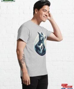 Cat Playing An Acoustic Guitar Feel So Blue Classic T Shirt Hoodie 4