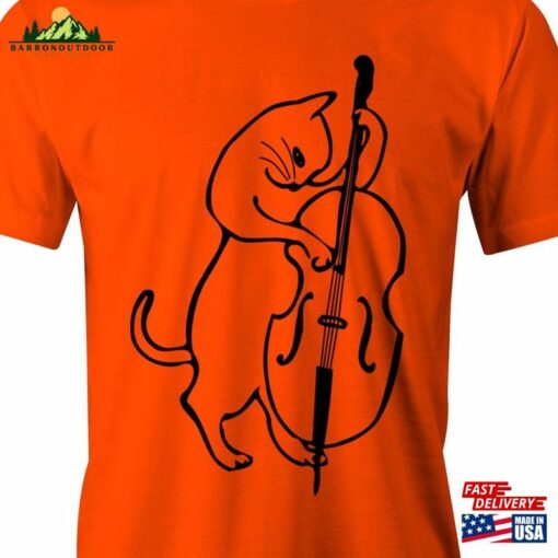 Cat Playing Bass T-Shirt Musician Shirt Music T-Shirts Hoodie