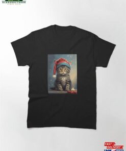 Cat Waiting For Christmas Miracles Classic T Shirt Sweatshirt 2