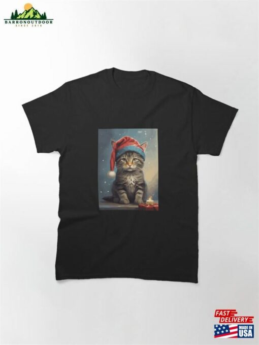 Cat Waiting For Christmas Miracles Classic T-Shirt Sweatshirt