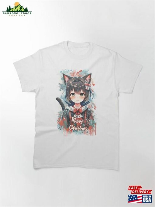 Catgirl In A Festive Mood Classic T-Shirt Unisex