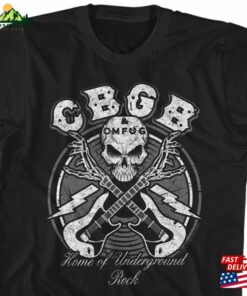 Cbgb Amp Omfug Home Of Underground Rock Skull Guitars Black Shirts Sweatshirt Unisex