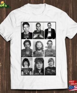 Celebrities Mugshot Rock Stars Music Gift Funny Tee Style Unisex Gamer Cult Movie T-Shirt Sweatshirt Hoodie
