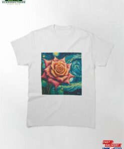 Celestial Rose Painting Pink Starry Night Classic T-Shirt