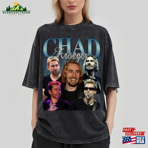 Chad Kroeger Vintage Washed T-Shirt Pop Rock Band Homage Graphic Unisex Long Sleeve Bootleg Retro 90 Classic