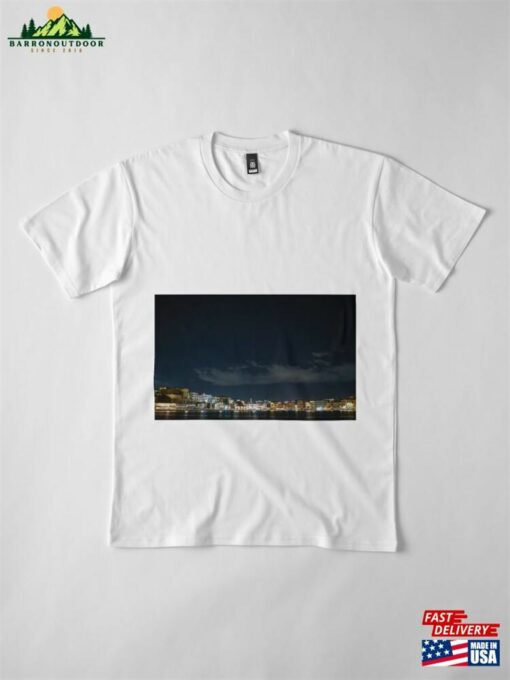 Chania Old Town By Night With Clear Sky And Stars Premium T-Shirt Hoodie Unisex