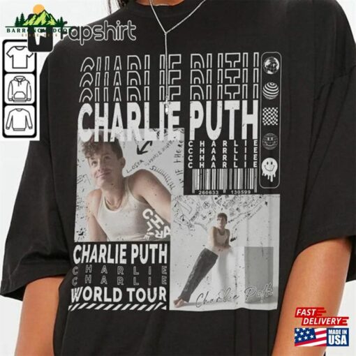 Charlie Puth Music Shirt Sweatshirt Y2k Merch Vintage 90S Live Experience Tour 2023 Tickets Album Graphic Tee Hoodie L2604m Classic