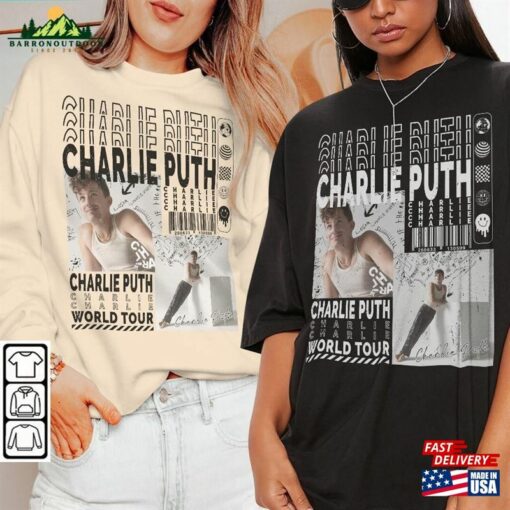 Charlie Puth Music Shirt Sweatshirt Y2k Merch Vintage 90S Live Experience Tour 2023 Tickets Album Graphic Tee Hoodie L2604m Classic T-Shirt