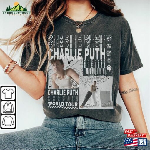 Charlie Puth Music Shirt Sweatshirt Y2k Merch Vintage 90S Live Experience Tour 2023 Tickets Album Graphic Tee Hoodie L2604m Classic T-Shirt