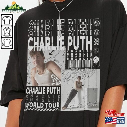 Charlie Puth Music Shirt Sweatshirt Y2k Merch Vintage 90S Live Experience Tour 2023 Tickets Album Graphic Tee Hoodie L2604m Classic T-Shirt