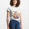 Charming Kittens Amongst Pastel Flowers And Butterflies Artwork Classic T-Shirt